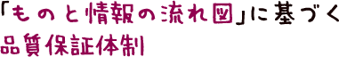 「ものと情報流れ図」に基づく品質保証体制